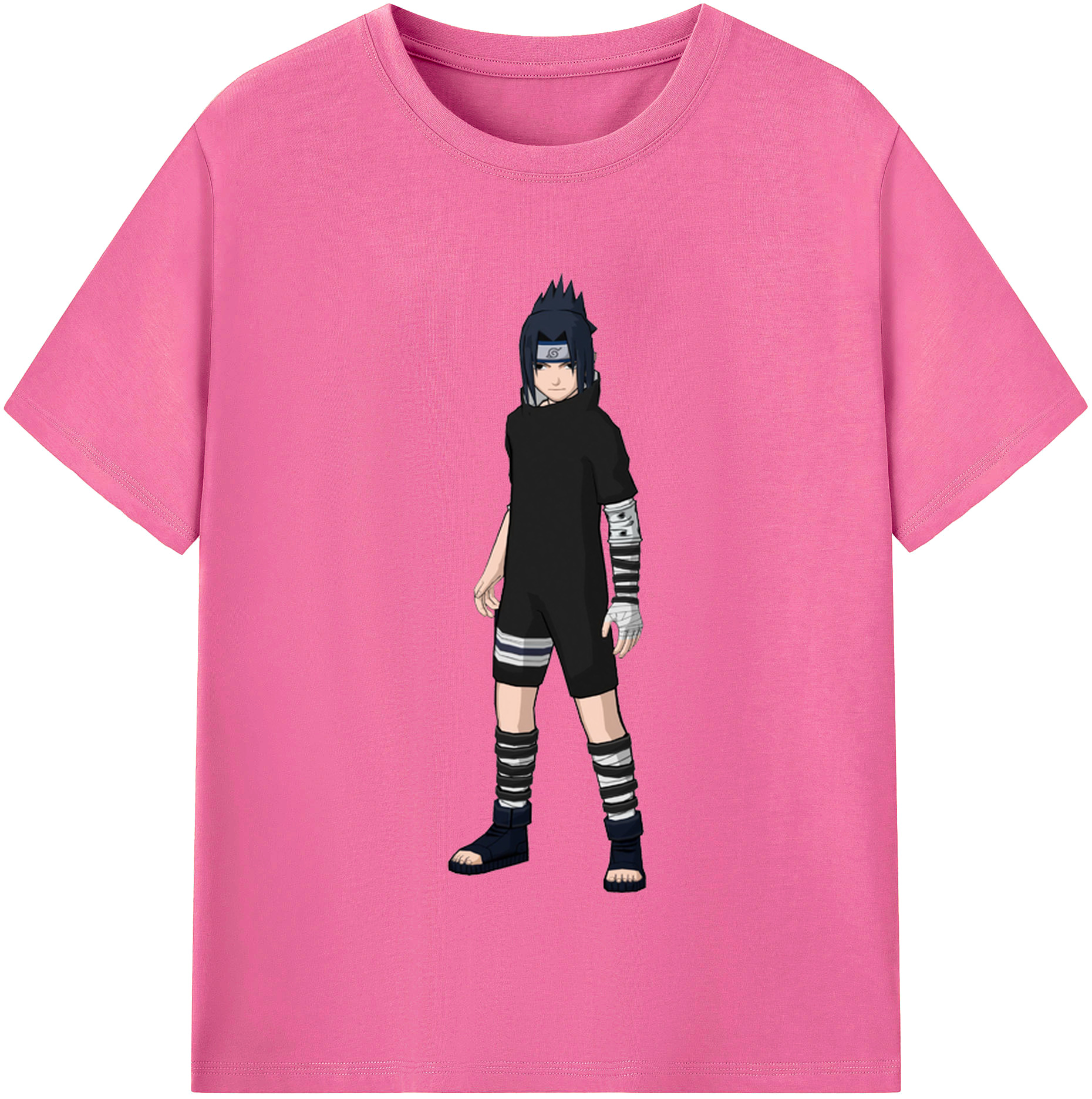 （画像用） NARUTO -ナルト- うちは サスケ Uchiha Sasuke レディースカジュアルプリントTシャツ（綿100％）
